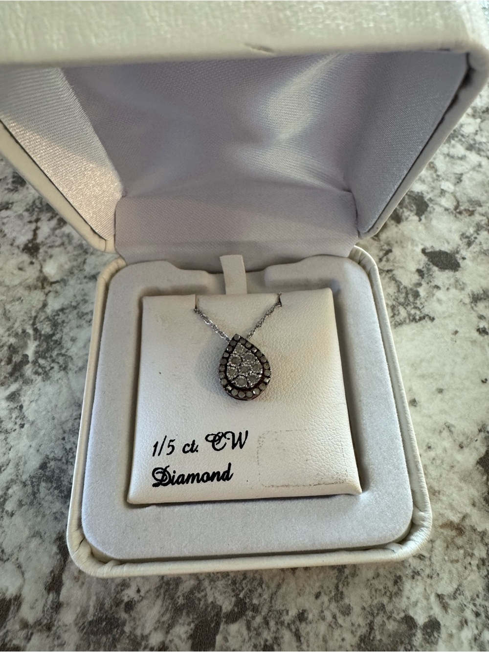 Kohl's Silver-Tone Teardrop Diamond Accent Necklace
